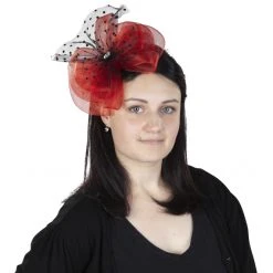 MICA Festival Faschings Haarreif Mit Tüllschleife In Rot Und Schwarz