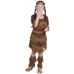 MICA Festival Kostüm - Kleine Indianerin - Für Kinder - 4-teilig - Verschiedene Größen