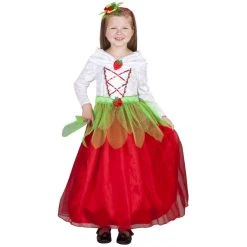 MICA Festival Kostüm - Erdbeerfee - Für Kinder - 2-teilig - Größe 110/116