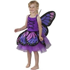 MICA Festival Kostüm - Lilafarbener Schmetterling - Für Kinder - 2-teilig - Verschiedene Größen