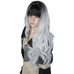 MICA Festival Langhaarperücke Für Erwachsene - Graue Locken