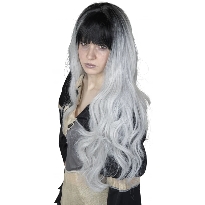 MICA Festival Langhaarperücke Für Erwachsene - Graue Locken 1 MICA Festival Langhaarperücke Für Erwachsene - Graue Locken