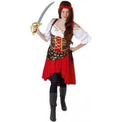 MICA Festival Kostüm - Piratin - Für Erwachsene - 3-teilig - Verschiedene Größen