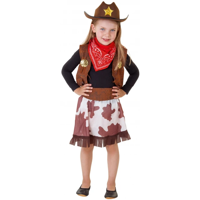 MICA Festival Kostüm - Kleines Cowgirl - Für Kinder - 4-teilig - Verschiedene Größen 1 MICA Festival Kostüm - Kleines Cowgirl - Für Kinder - 4-teilig - Verschiedene Größen