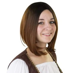 MICA Festival Perücke Für Erwachsene - Brauner Longbob