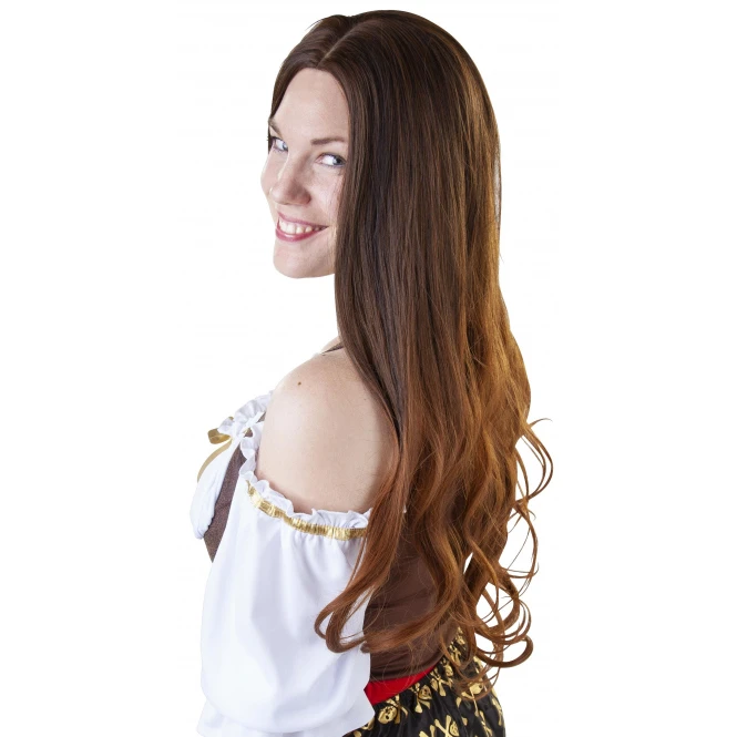 MICA Festival Langhaarperücke Für Erwachsene - Braune Locken 2 MICA Festival Langhaarperücke Für Erwachsene - Braune Locken – Bild 2