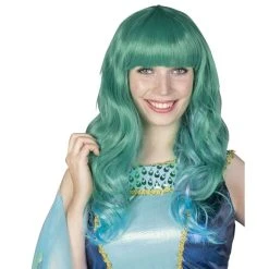 MICA Festival Langhaarperücke Für Erwachsene - Grün/blau