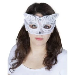 MICA Festival Maske - Weiße Katze - Für Erwachsene