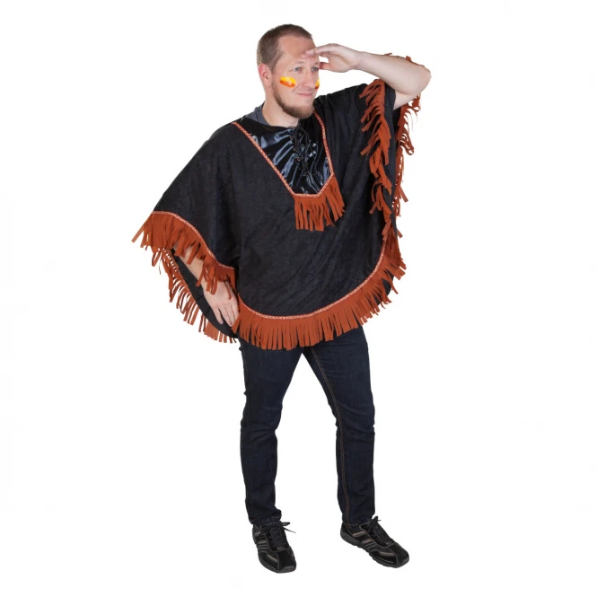 MICA Festival Kostüm - Poncho Amerikanische Ureinwohner - Für Erwachsene - Einheitsgröße 1 MICA Festival Kostüm - Poncho Amerikanische Ureinwohner - Für Erwachsene - Einheitsgröße