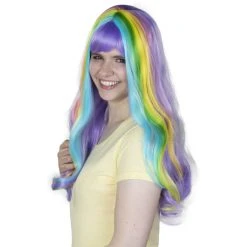 MICA Festival Langhaarperücke Für Erwachsene - Regenbogen