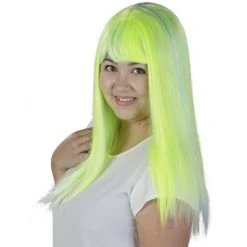 MICA Festival Langhaarperücke Für Erwachsene - Neongrün