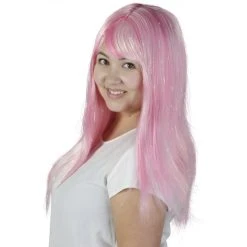 MICA Festival Langhaarperücke Für Erwachsene - Neonpink