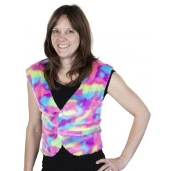 MICA Festival Weste - Regenbogen-Plüsch - Für Damen Oder Herren 5 MICA Festival Weste - Regenbogen-Plüsch - Für Damen Oder Herren -Mica Decorations Geschäft 222349