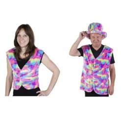 MICA Festival Weste - Regenbogen-Plüsch - Für Damen Oder Herren