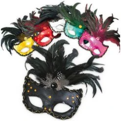 Fries Augenmaske - Mit Federn - 1 Stück -Mica Decorations Geschäft 222858 0