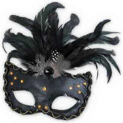 Fries Augenmaske - Mit Federn - 1 Stück -Mica Decorations Geschäft 222858 1