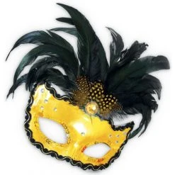 Fries Augenmaske - Mit Federn - 1 Stück -Mica Decorations Geschäft 222858 2