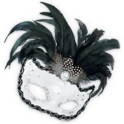 Fries Augenmaske - Mit Federn - 1 Stück -Mica Decorations Geschäft 222858 4