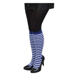 MICA Festival Kniestrümpfe - Streifen - Für Erwachsene - Blau/weiß