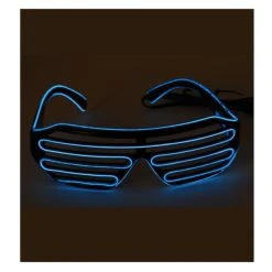 Fries Faschingsbrille - Mit LED - Blau