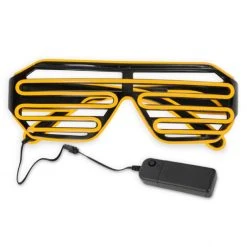 Fries Faschingsbrille - Mit LED - Gelb