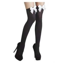 Boland Overknees - Schleife - Für Erwachsene - Schwarz