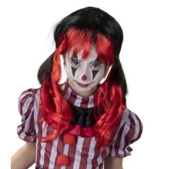 MICA Festival Perücke Schwarz/rot - Für Kinder