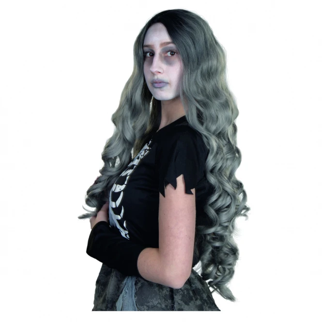 MICA Festival Langhaarperücke Für Erwachsene - Schwarz/grau 1 MICA Festival Langhaarperücke Für Erwachsene - Schwarz/grau