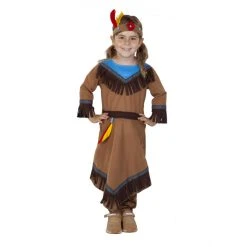 MICA Festival Kostüm - Amerikanische Ureinwohnerin - Für Kinder - 3-teilig - Verschiedene Größen