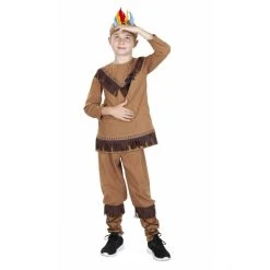 MICA Festival Kostüm - Amerikanischer Ureinwohner - Für Kinder - 3-teilig - Verschiedene Größen