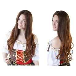 MICA Festival Langhaarperücke Für Erwachsene - Braune Locken