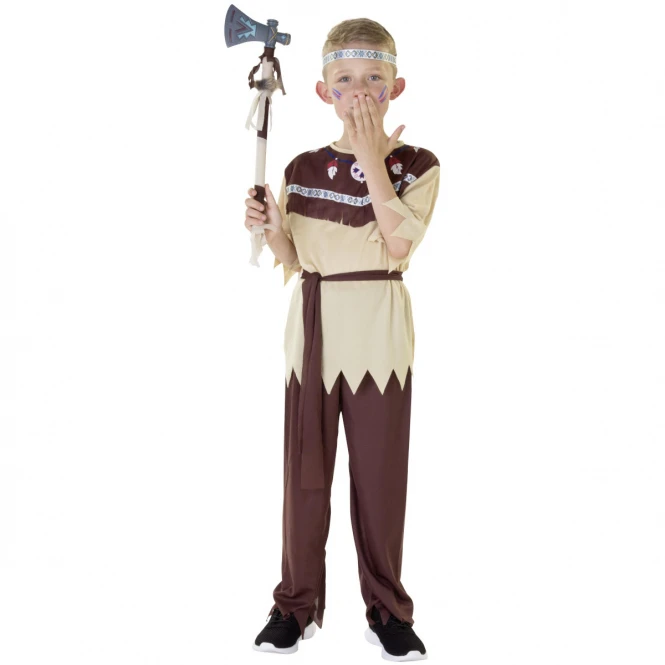 MICA Festival Kostüm - Amerikanischer Ureinwohner - Für Kinder - 4-teilig - Verschiedene Größen 1 MICA Festival Kostüm - Amerikanischer Ureinwohner - Für Kinder - 4-teilig - Verschiedene Größen