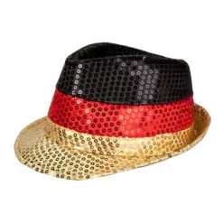 TrendDesign Faschingshut Fedora In Schwarz, Rot, Gold