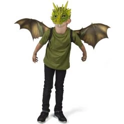 MICA Festival Halloweenmaske - Drache - Für Kinder - Grün