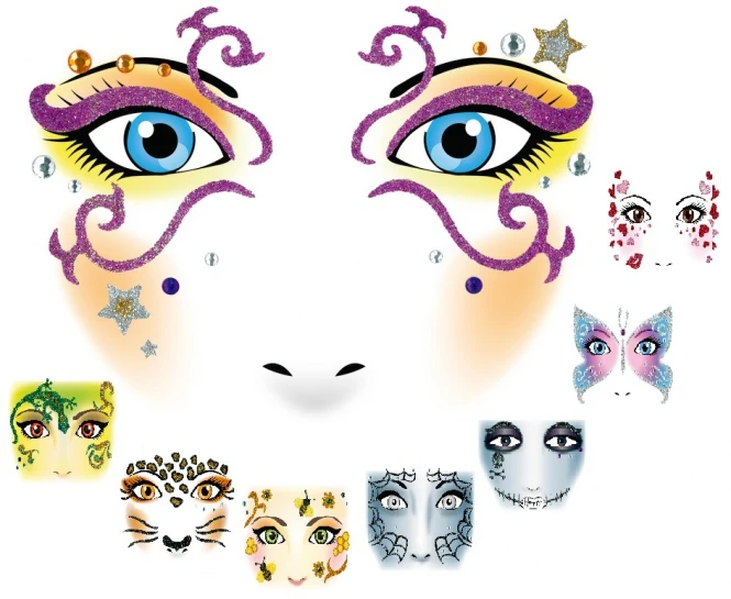 Herma Face Art Sticker - Verschiedene Motive 2 Herma Face Art Sticker - Verschiedene Motive – Bild 2