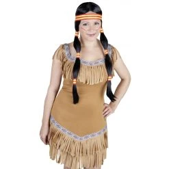 MICA Festival Perücke Für Erwachsene - Indianerin - Mit Stirnband