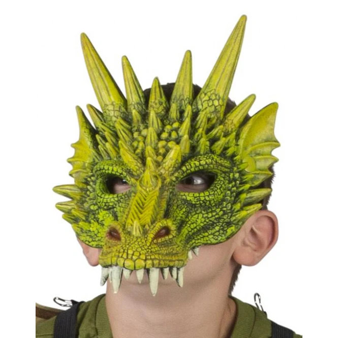 MICA Festival Halloweenmaske - Drache - Für Kinder - Grün 2 MICA Festival Halloweenmaske - Drache - Für Kinder - Grün – Bild 2